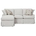 Sunset Trading Sunset Trading Horizon Slipcovered Sleeper Sofa and Chaise in Light Gray SU-117678-220591